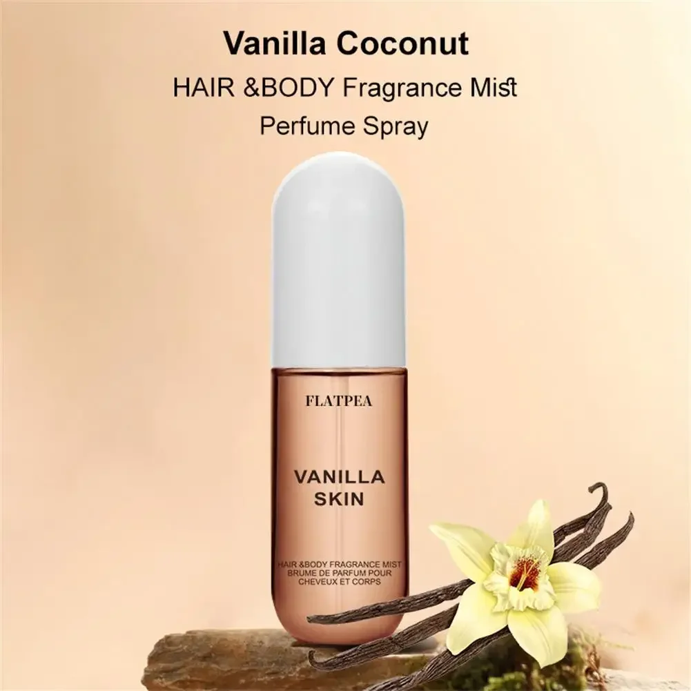 50ml Coconut Vanilla Skin Body Mist, Vanilla Essential Oil For Skin, Long-Lasting Hair & Body Fragrance Mist Spray For Women