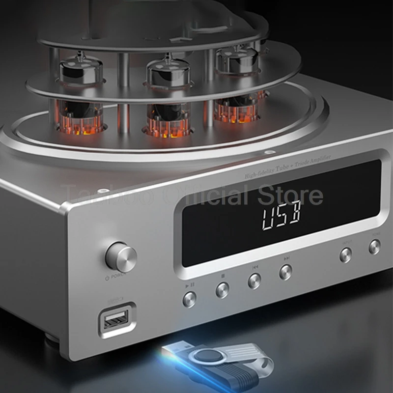 75Wx2 Tube Amplifier 5.0 Bluetooth Digital Vacuum Amp with Aluminum Case 6.5inch Speakers 120W Loudspeakers For Home Theater DJs