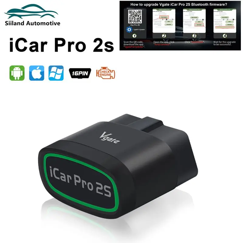 Vgate iCar Pro 2S ELM327 Bluetooth 5.3 pour Android/IOS/PC, outil de diagnostic de voiture OBD2, ELM 327, EAU automatique OBD 2 V2.3 amélioré,