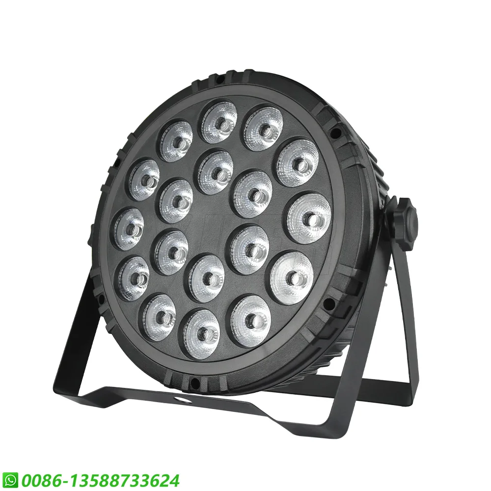 YUER LED Par Flat Floor Wall Wash Effect 18x12W RGBW 4in1 With SMD Ring Flash Strobe Par Dj Disco DMX Background Home Party Lamp