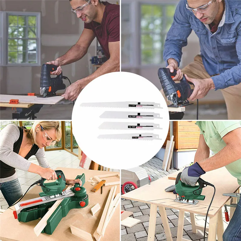 10 Chiếc Chuyển Động Qua Lại Lưỡi Cưa Gỗ Cắt Tỉa Saber Thấy Handsaw Thấy Lưỡi Dao Để Cắt Gỗ Kim Loại Nhựa PVC Ống Dụng Cụ Điện phụ Kiện