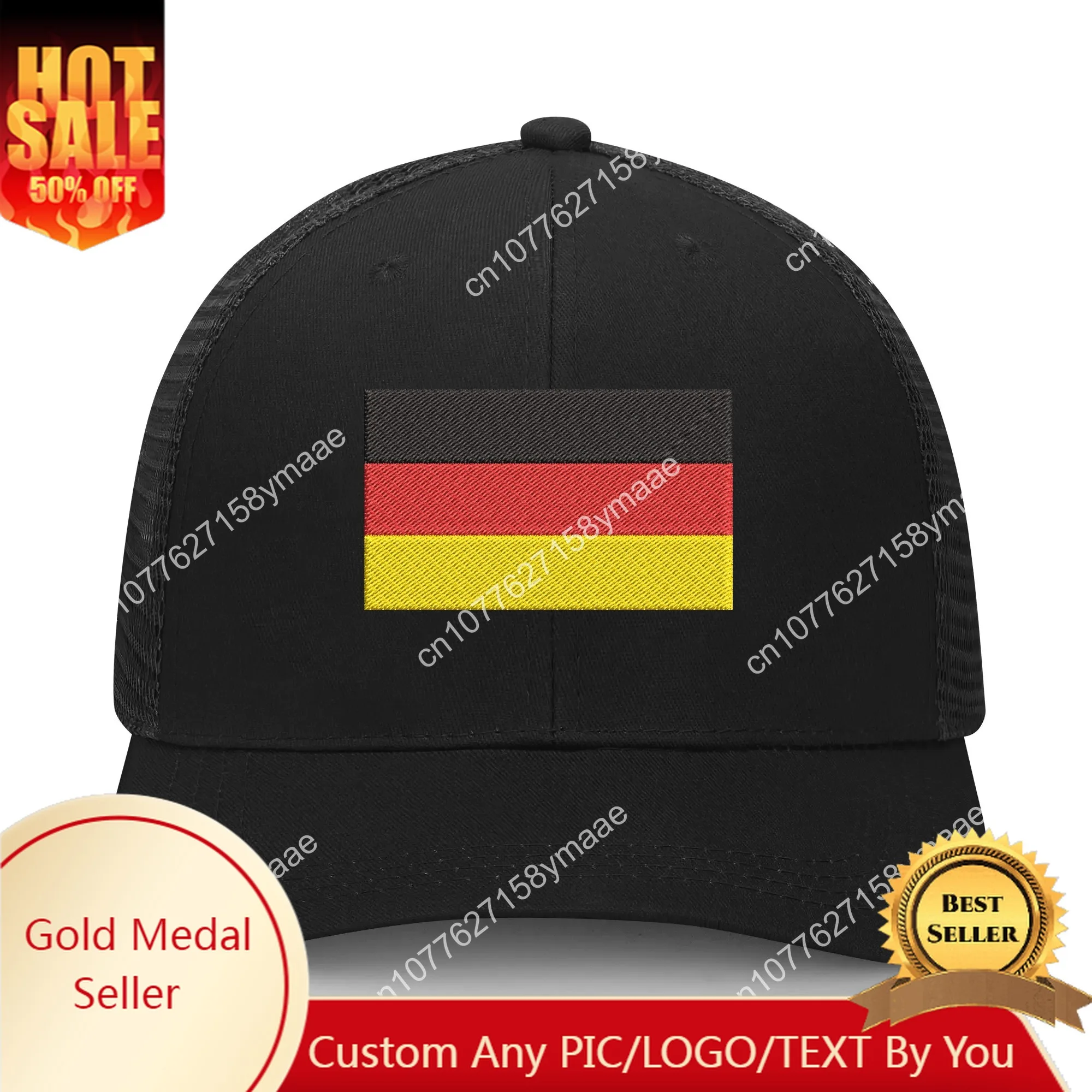 Germany Flag Embroidery Hat Mens Womens Sports Baseball Hat Breathable Mesh Pop Summer Sun Visor Headwear Custom Made Caps Logo