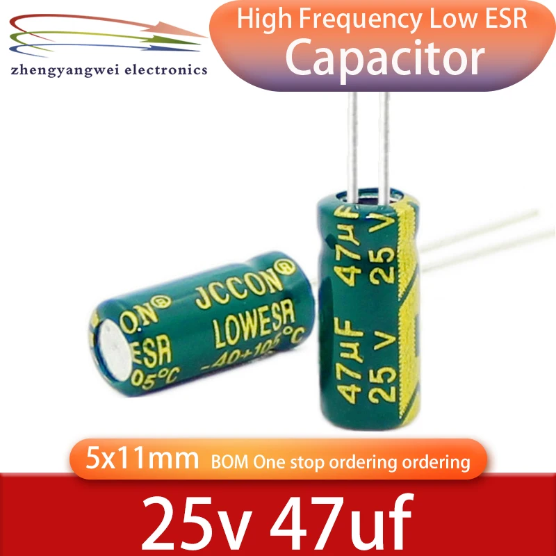 

25v47uf 5x11 50pcs 47uf 25v 105C ° high-frequency low resistance electrolytic capacitors