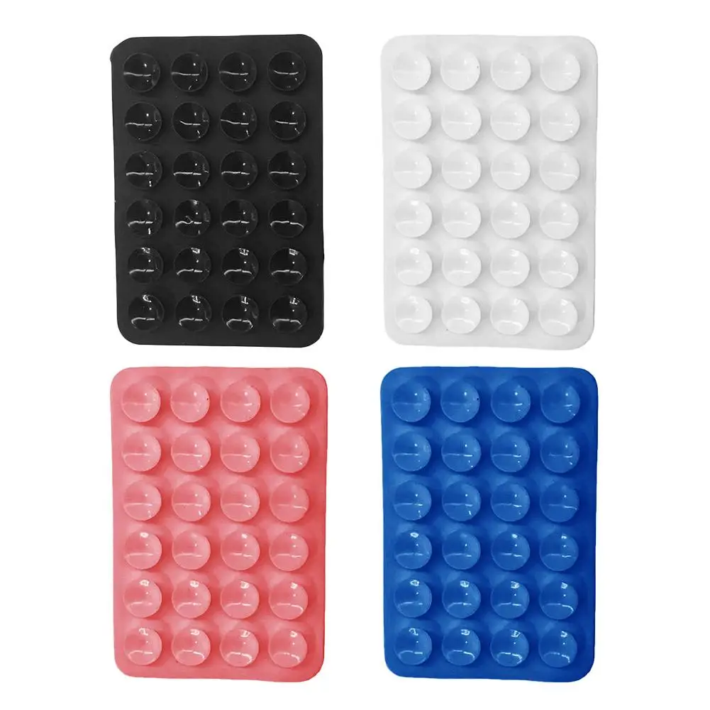 Mobile Phone Silicone Suction Cup 24 Square Curved Suction Cups Multifunctional Phone Leather Case Holder Anti Slip