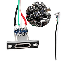 USB Jack 3.1 Type-C 4 P Welding Wire 3A Female DIY Connector Straight For Mobile Phone Charging Port Charging Socket