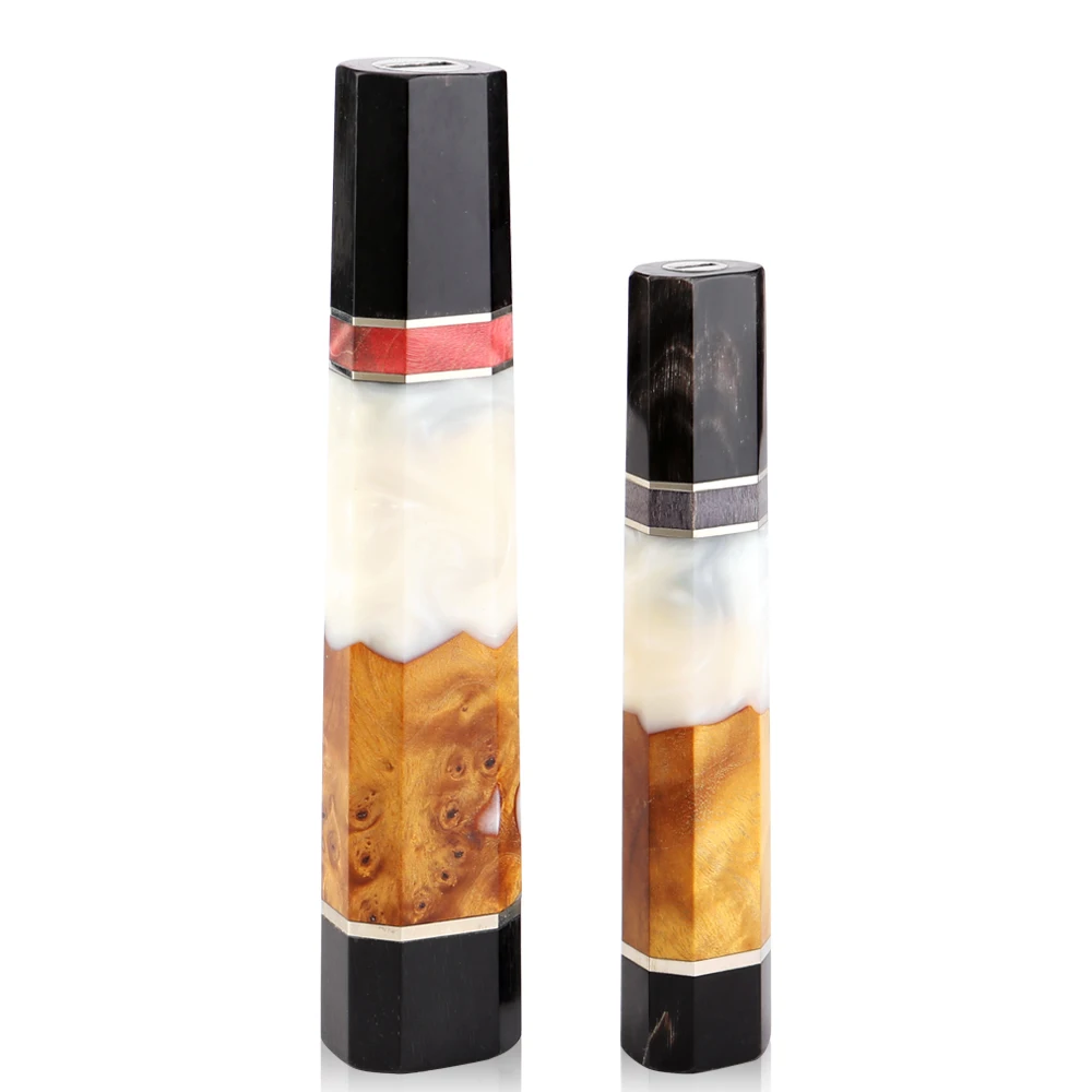 

DIY Customized Replacement Handle Octagonal Handle Stabilized Wood& Resin &Black Cowhorn Material Japanese Kitchen Knives Handle