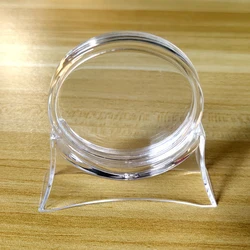 5Pcs 45mm Challenge Coin Holder Display Stand Transparent Round Coin Capsule Case with Base for Coin Collection Storage