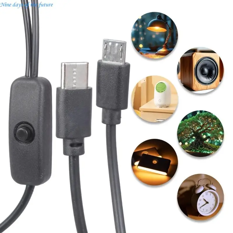 كابل مقسم من النوع C، سلك شحن بمنفذ USB C إلى USB C وكابل Micros USB E65A #2