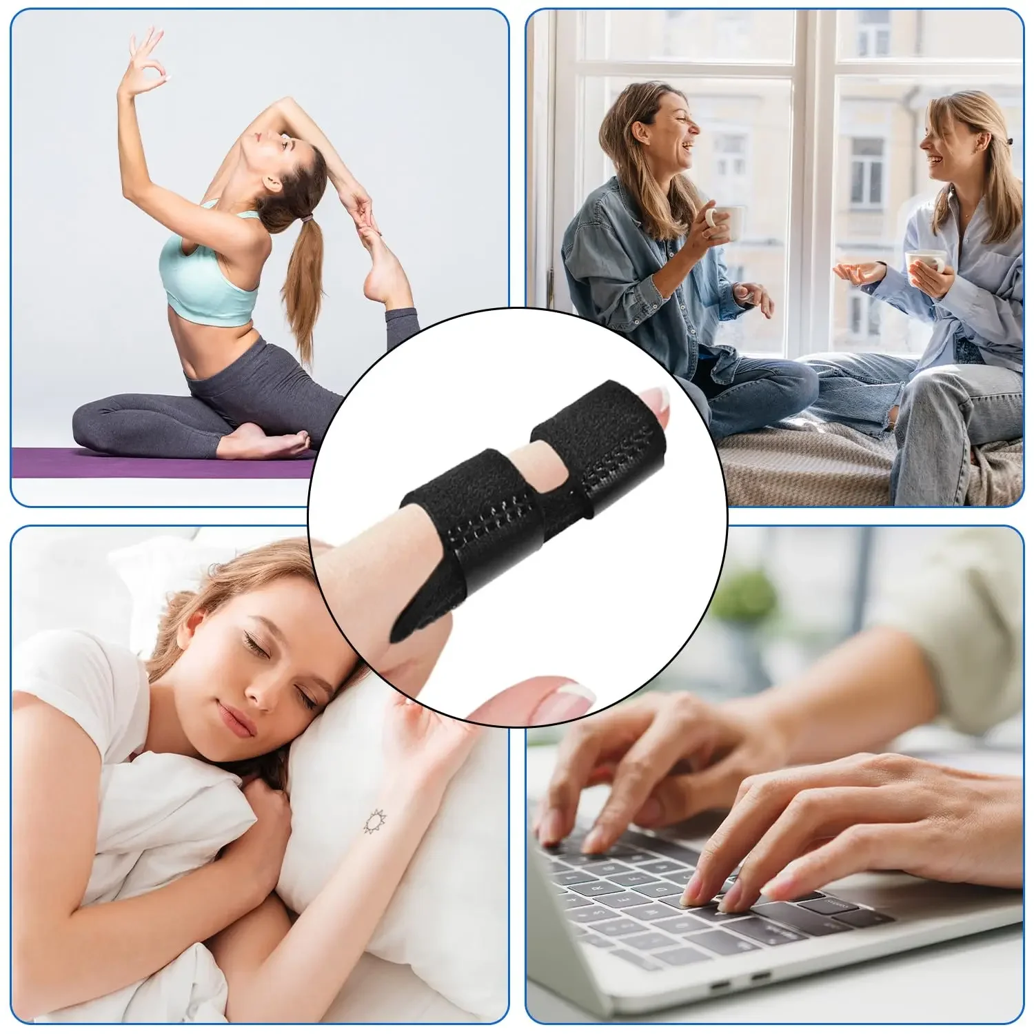 3/5 قطعة أصابع حلقة تثبيت جبيرة المقبس خلع مشترك التواء مصحح إعادة التأهيل دعم مستقيم الانحناء حماية