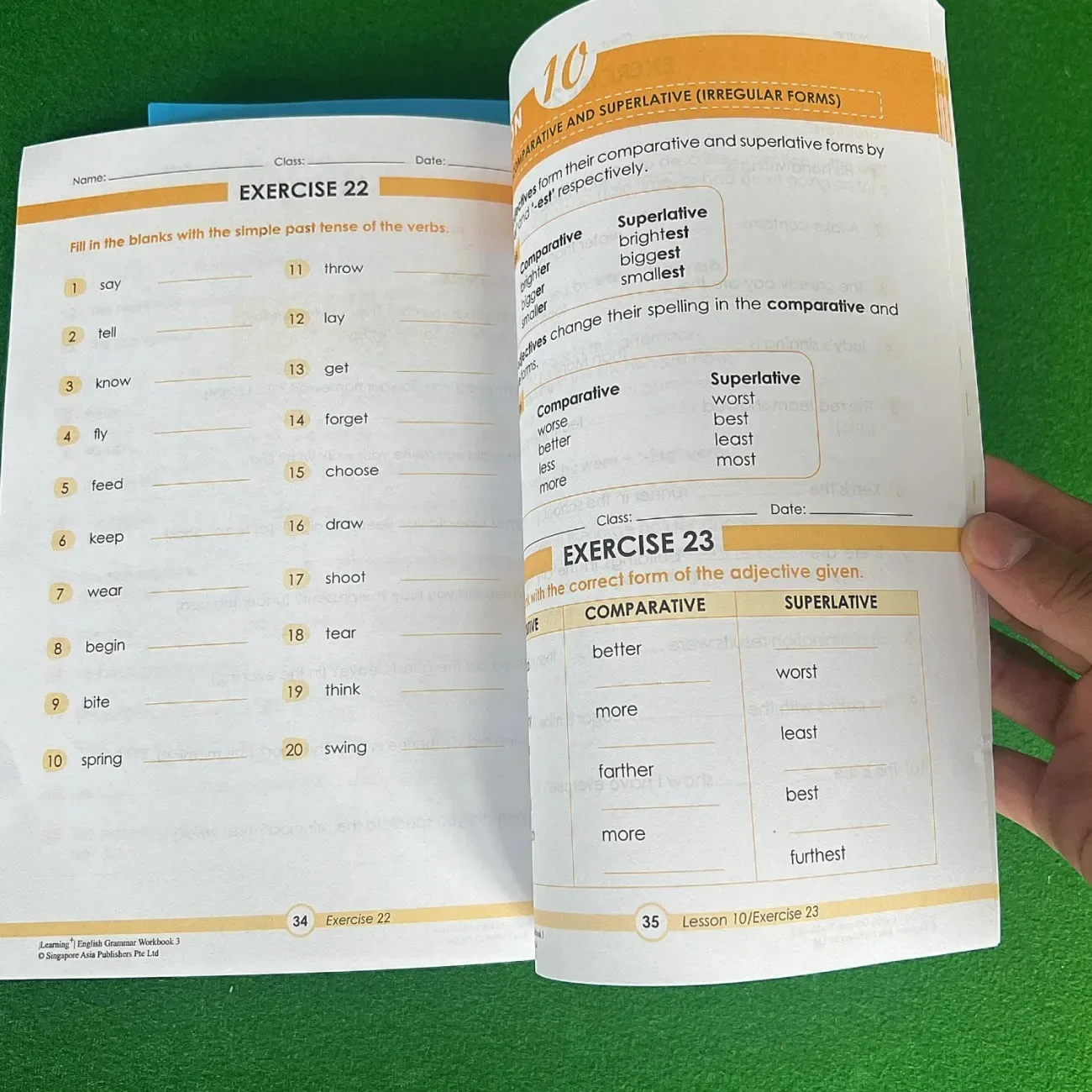 Singapore Grapse Spa pour enfants de 3 à 12 ans, cahier d'exercices, cahier d'apprentissage de l'anglais, matériaux de test, 6 nettoyages par ensemble