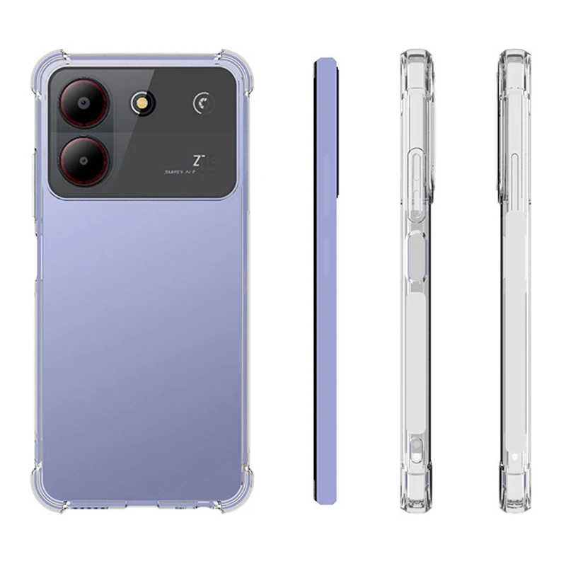 Para zte blade a54 4g caso almofada de ar à prova de choque airbag claro silicone tpu capa traseira caso macio para zte blade a54 bladea54 4g