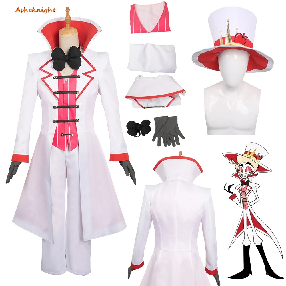

Хазбин Косплей Люцифер Пальто Брюки Белая Шляпа Одежда Мужчины Взрослые Вечерние Маскировка Ролевая Игра Костюм Хэллоуина Карнавальные Наряды Костюм