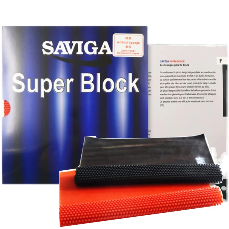 SAVIGA-Table Tennis Rubber Super Block Long Ping Pong Defense OX Ping Pong Rubber Reversal Good Control  ITTF Approved