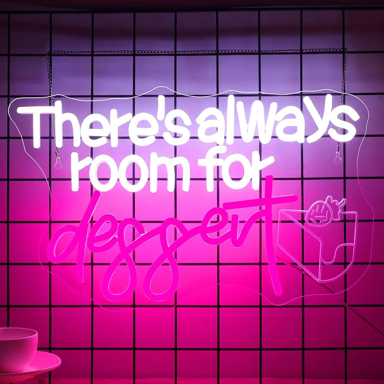 هناك دائمًا غرفة للحلوى علامة النيون جدار ديكور للخبز متجر ديكور مصباح ليد كعكة مقهى الحلوى علامة ترحيب #2