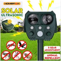 Solar Powered Animal Repeller Solar Ultrasonic Animals sonar Repellent Animal Repellent Deterrent Dog/Cat/Bird Repeller Frighten
