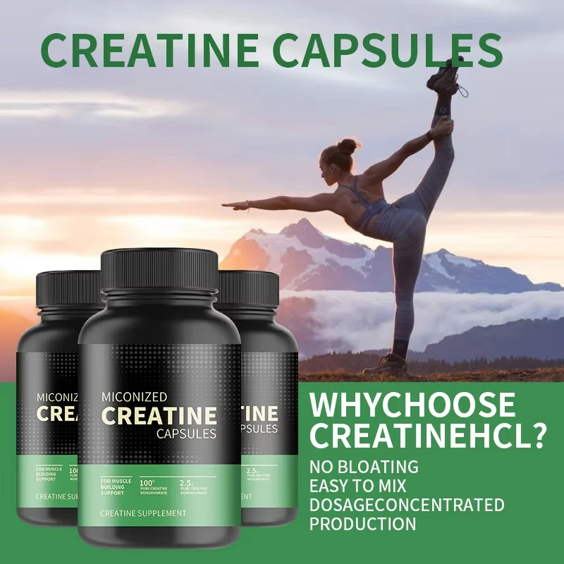 60 PCS Creatine Monohydrate Capsules Muscle Performance Supplement for Men & Women Non-GMO Gluten-Free Fitness Bodybuilding