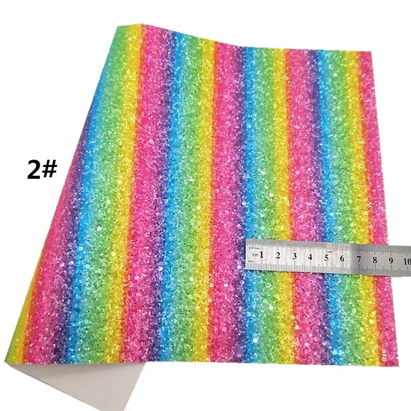 Cuir synthétique arc-en-ciel épais à paillettes, feuilles de tissu en Faux cuir pour sacs, chaussures nœuds bricolage feuilles artisanales Mini rouleaux W071