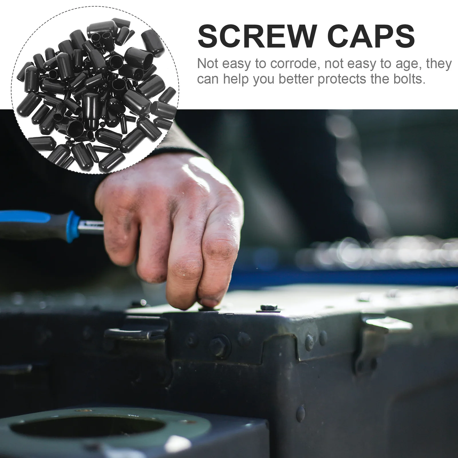 400 Pcs Rubber Screw Caps Round End Covers Bolt Ends Protectors Assortment Kit Rustproof Flexible Practical
