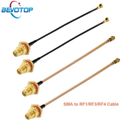 10PCS/lot IPX MHF RF1/3/4 Female to Waterproof RP/SMA Female Bulkhead RF0.81/1.13/RG178 Cable 3g 4g WIFI Antenna Adapter 50 Ohm