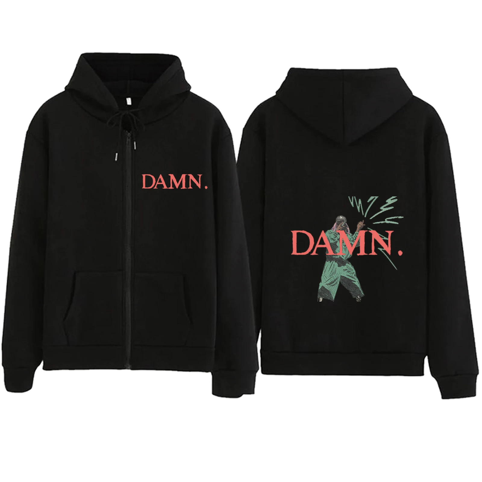 

Kendrick Lamar Damn 2024 Zipper Hoodie Harajuku Pullover Tops Streetwear Music Fans Gift V-Neck Sweatshirts