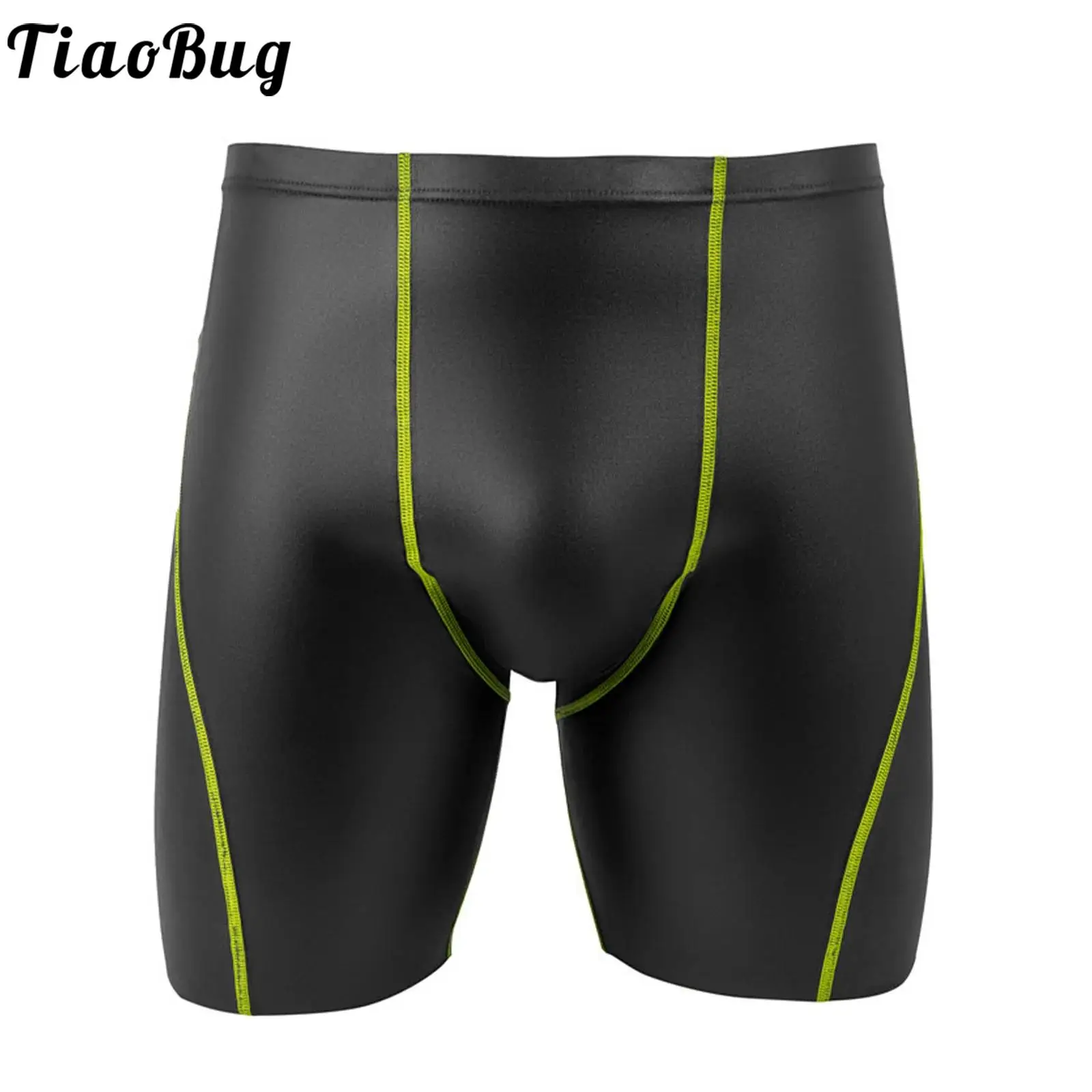 

Men's Quick-drying Swim Trunks Glossy Slim Fit Sports Biker Boxer Shorts Athletic Compression Swim Diving Pool Bathing Sports