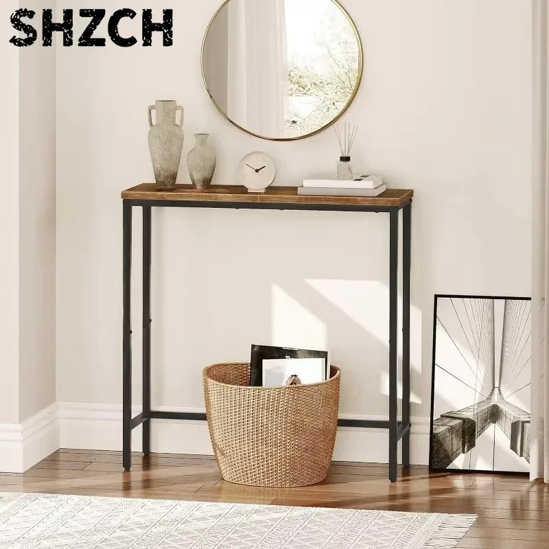 Modern Minimalist Entrance Table Iron Art Entrance Long Table American Living Room Wall Office Desk Strip Desk Narrow Edge Table