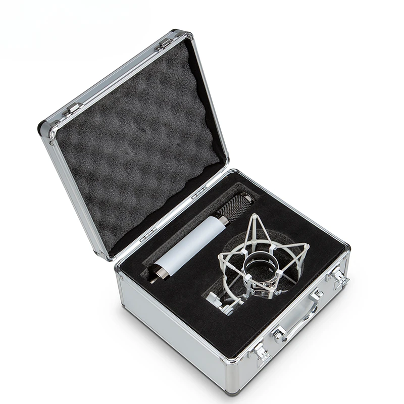 Professional studio condenser microphone with 34mm large diaphragm white