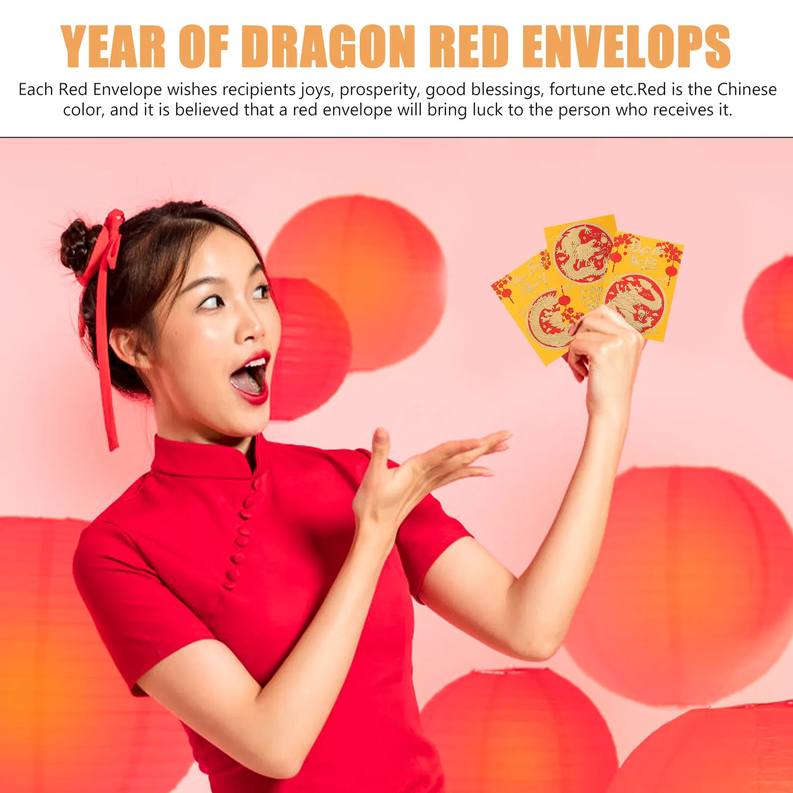 

30 шт. милых красных конвертов с изображением дракона для Нового года, праздничные красные конверты для денег на удачу, принадлежности для китайских праздников
