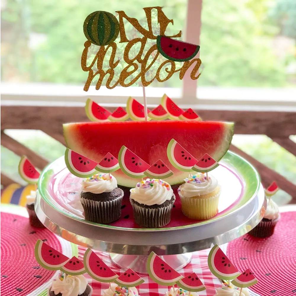 Watermelon Disposable Tablecloth Melon Banner Plate Cups Napkins one in A Melon Theme Birthday Party Decorations