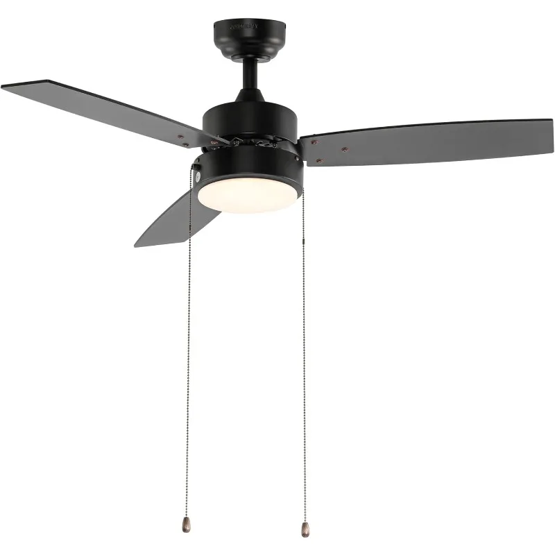 

Modern and simple iron height adjustable integrated LED ceiling fan with zipper