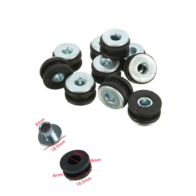 10set di bulloni per occhielli in gomma per moto per Honda Yamaha Suzuki Kawasaki carenatura occhielli in gomma accessori per rondelle