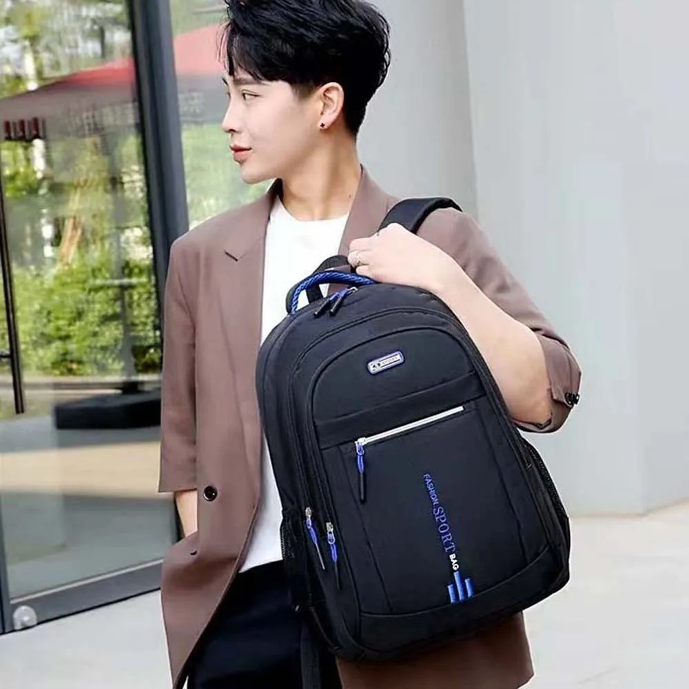 Oxford Cloth Students Daypack Scratch Prevention Contrast Color Large Capacity School Bag Fixed Webbing Anti-splash Water
