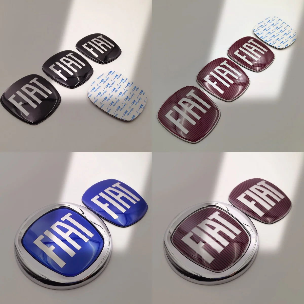 5pcs Fiat 500 Car Emblem Badge Set Front Grill & Rear Trunk Hood Bonnet Logo Lid Accessories in Sizes 64/85/90/95/100/120mm