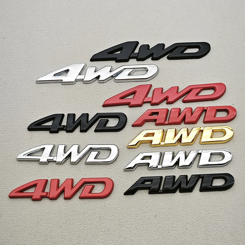 

3D Metal Chrome 4WD AWD Logo Car Sticker Badge Emblem For Toyota Honda CRV Accord Civic Suzuki Grand Vitara Swift Accessories