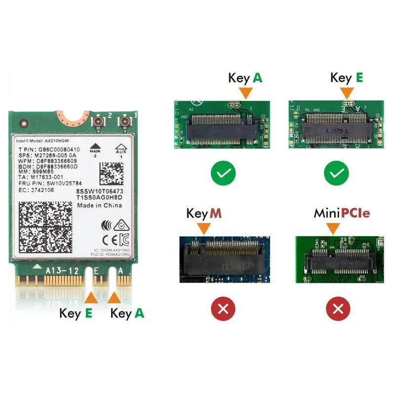 Wifi 6e drahtlose karte intel ax210ngw bluetooth 3. 0 tri-band netzwerk wifi adapter