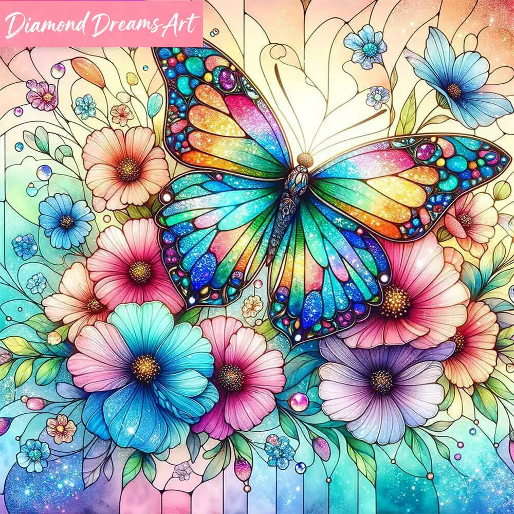 Diamant-Mosaik, Schmetterling, Tier, DIY-Bild aus Strass, Diamant-Gemälde, Blumen-Stickerei, Kindergeschenk, rahmenlos