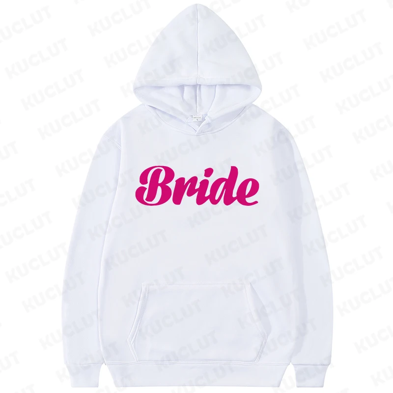 Hoodie wanita Hoodie tim pengantin wanita Hipster Hoodie pesta pernikahan wanita Bride Sweatshirt D Y2k pakaian bulu Hoodie pesta pengantin