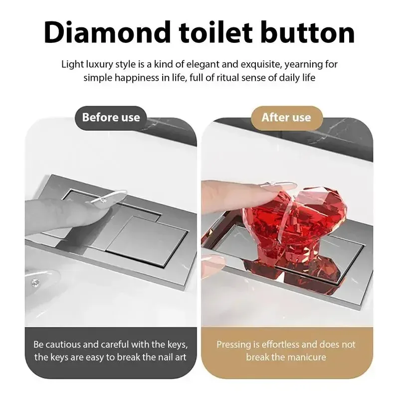 Heart Shape Toilet Flush Button Love Toilet Presser Bathroom Water Tank Buttons Push Switches Bathing Room Decor Nail Protector view 2
