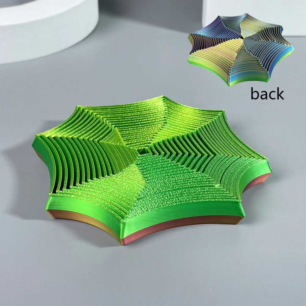 Achthoekig Fidget Speelgoed 3D Afdrukken Geometrische Illusie Antistress Fidget Speelgoed Voor Stress Zintuiglijke Party Games Fractal Fidget Speelgoed