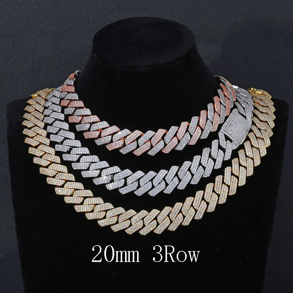 ESKEEM 20/26/36mm Iced Out Diamond Chunky Cuban Link Chain Necklace Gold Plated Hip Hop Jewelry for Men