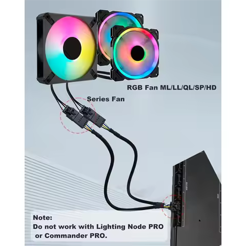 A12E-RGB Splitter For Corsair RGB HUB, Lighting Node Core And ICUE Commander CORE XT 4 Pin Male To Female Fan Extension Cable