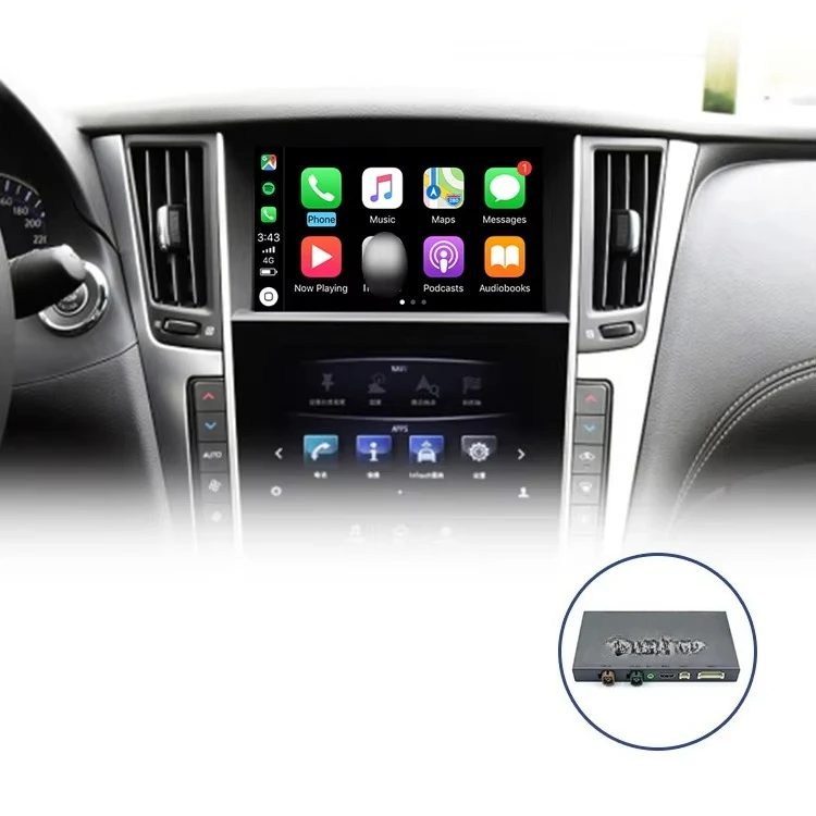 Wireless CarPlay Android Auto Decoder For Infiniti Q50 Q60 2015‑2019 OEM Touch Screen Plug&Play, Customizable 1Yr Warranty