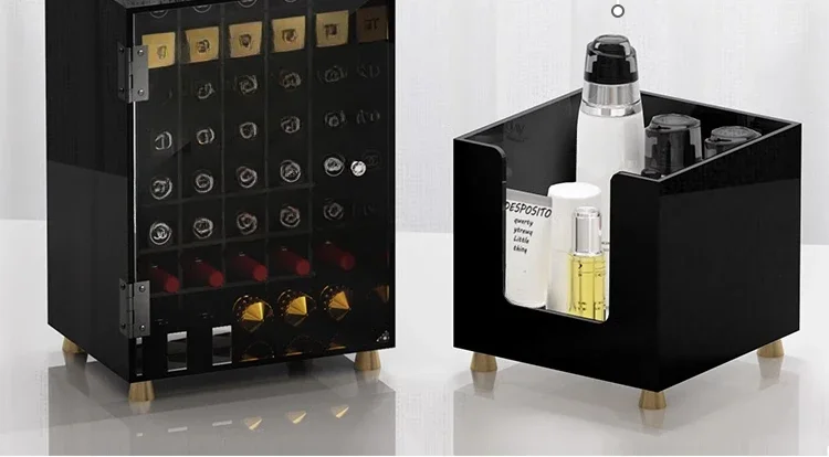 Light luxury exquisite transparent storage box acrylic dustproof diagonal plug-in high-end shelf