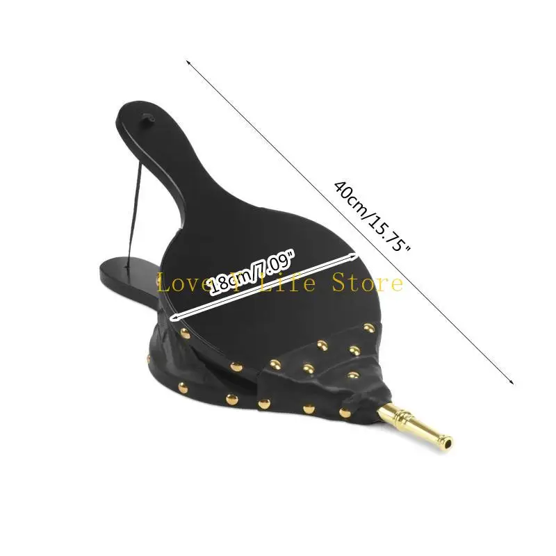 L74C Blower with Hanging Strap Multifunctional Black Fireplace Bellows Indoor for BBQ, Outdoor Camping, Stove