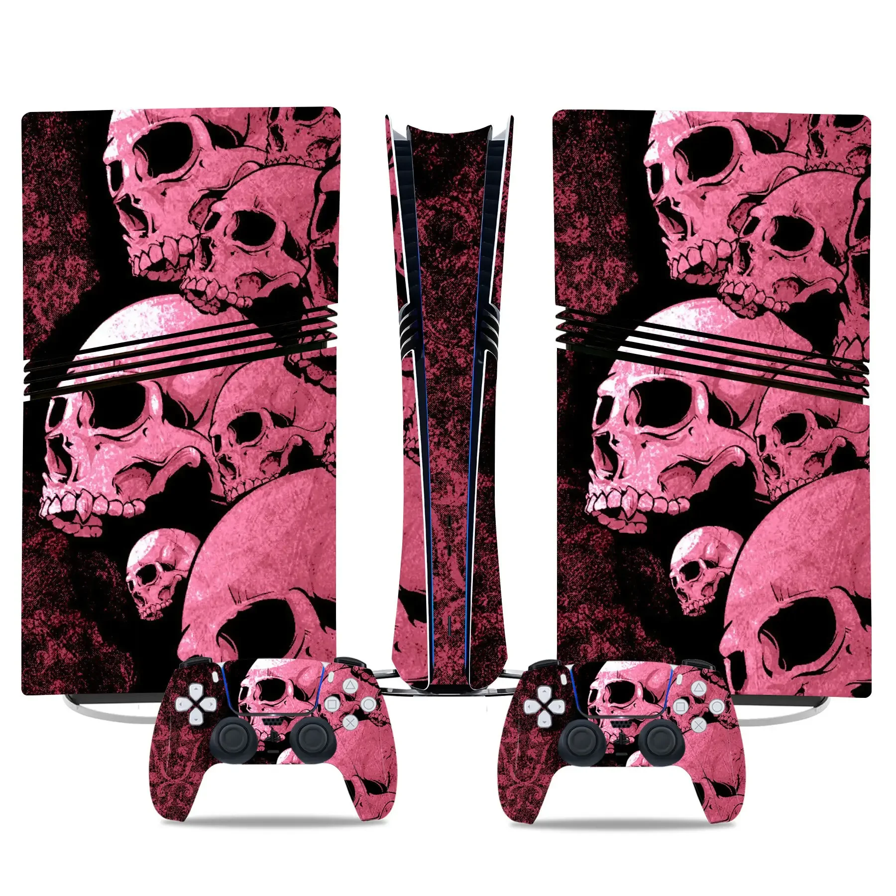 Skins de crânio para ps5 pro edição digital console e controlador capa adesivo envoltório vinil compatível com ps5 magro versão digital