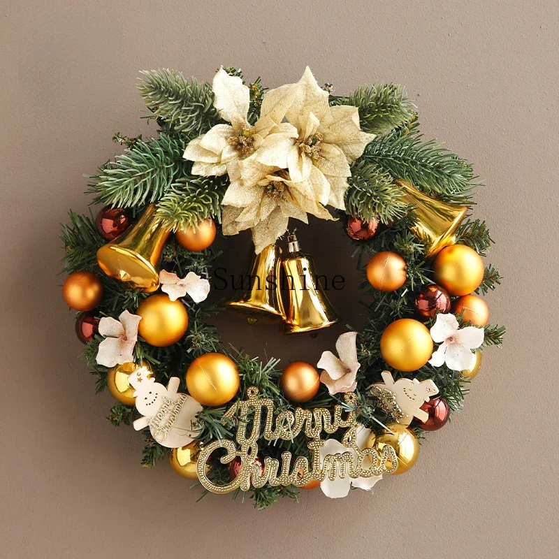 Christmas wreath door decoration pendant door hanging rattan Christmas ring