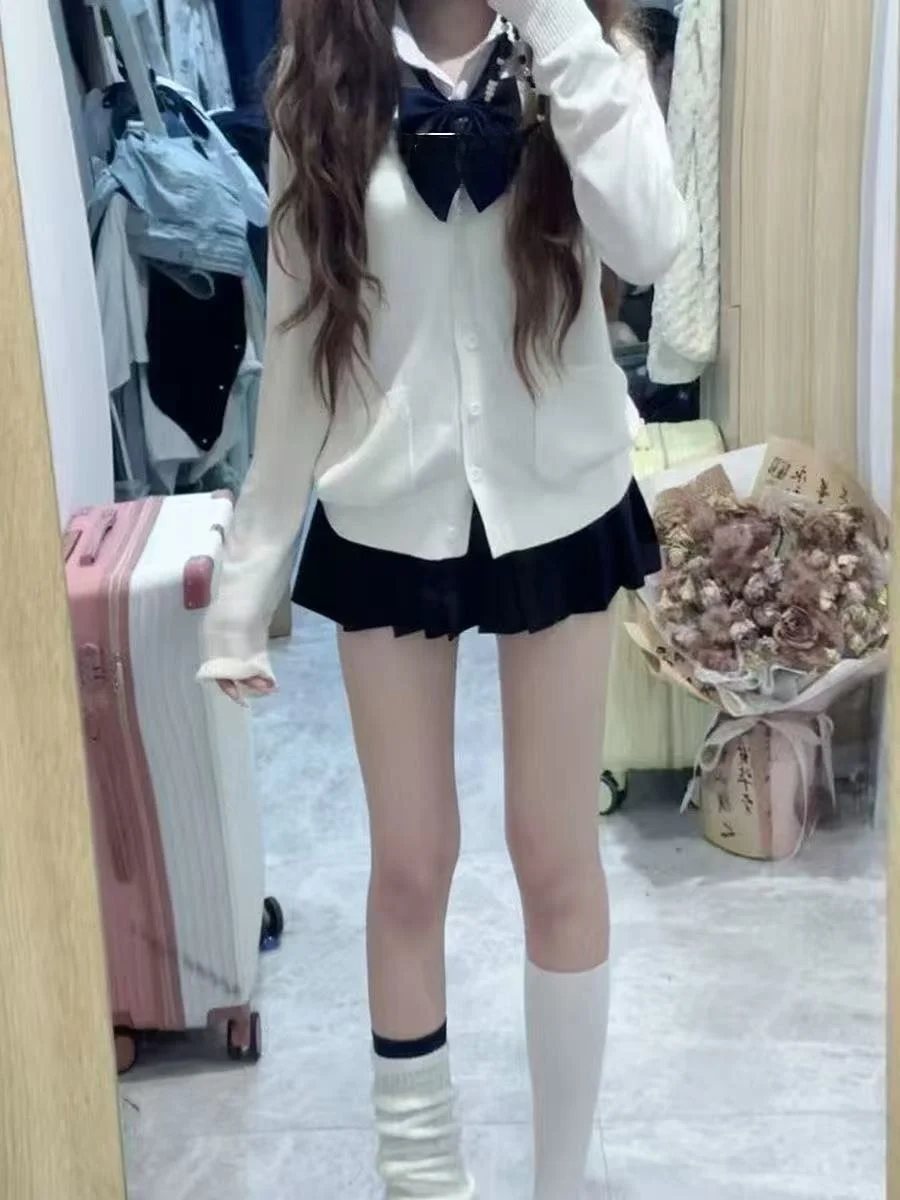 

Теплый вязаный длинный свитер Sve, комплект JK orm Sle College Sweet ort, юбка для женщин, осенне-зимний ансамбль Faion