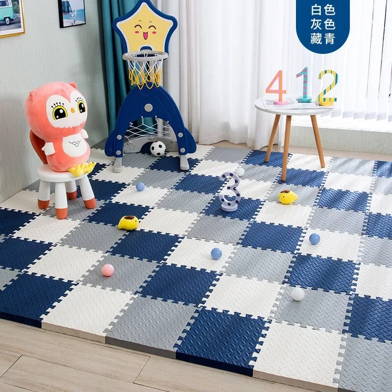 Alfombra de juego de espuma para bebé, Alfombra de rompecabezas de 12 piezas, azulejos de ejercicio entrelazados, alfombras, baldosas de juguete, alfombra suave de 30x30x1cm