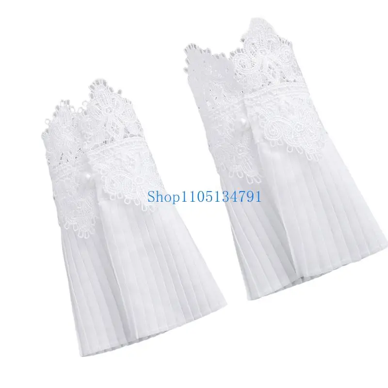 98km-embroidery-flower-lace-sleeves-wrist-cuffs-arm-covers-wedding-armwear-accessory