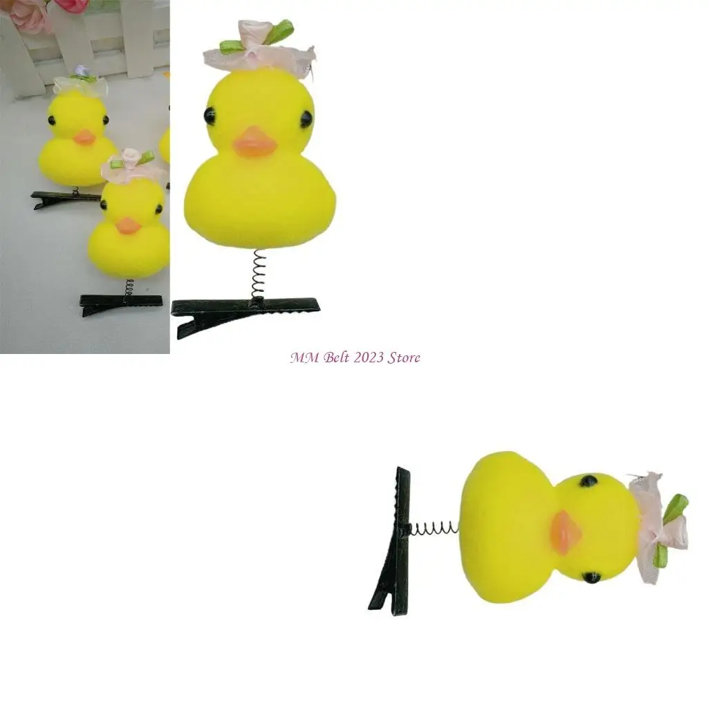 

49ME Fashionable Hair Clip with Duck and Flower Elegant Headpieces Hairpin for Women